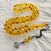 Tasbih Rosary Amazing artificial amber Insect Beads Real ants inside 10mm 51 Sib - £24.66 GBP