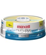 Maxell 635117 4.7GB 120-Minute DVD-RWs, 15-ct Spindle - $50.20
