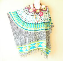 KB188 Paisley Batik Caftan Plus Kaftan Poncho Hippy Women Blouse Top up ... - $24.90