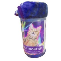 Wild Frontier 50”x 60” Wilderness Galactic CAT Plush Throw Blanket Colorful NEW - £18.22 GBP