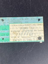 Jethro Tull 11/11/92 Chicago IL Riviera XRT Coca Cola Rare Ticket Stub - £7.11 GBP