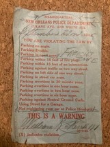 Vintage 1945 New Orleans Parking Ticket Collectible - £7.52 GBP