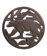 Cast Iron Western Rustic Black Bear By Tree Branches Decorative Table Tr... - £15.79 GBP