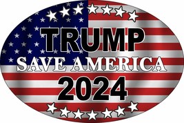 Trump 2024 Save America Again 4x6 Oval Magnet Republican Magnet Car Truc... - $6.99