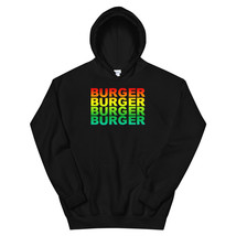 Beer Retro Rainbow Vintage Burger Gift Unisex Hoodie - $36.99