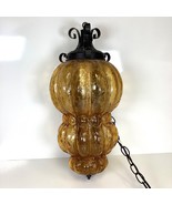 Vintage MCM Swag Lamp Amber Hanging Light Fixture 1950s 60s Mid Century ... - $4,276.54 MXN