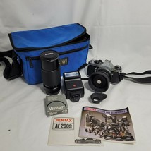 Pentax ME Super 35mm Camera 2 Lens Flash Strap Camera Bag Filters Instru... - $147.15
