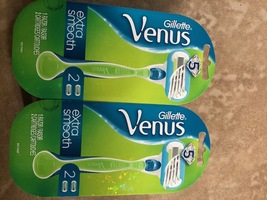 Gillette Venus Extra Smooth Green Women&#39;s Razor-1 handle + 2 Refills (Pa... - £9.39 GBP