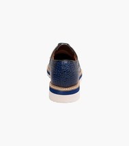 25725-400 Stacy Adams Alario Wingtip Oxford Croco Leather Shoes Blue image 7