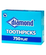 Diamond Flat TOOTHPICKS 750 count Wood 2.5&quot; No Additive Birch wooden Mad... - $30.67 CAD