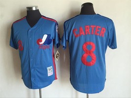 Expos #8 Gary Carter Jersey Old Style Uniform Blue - £35.39 GBP