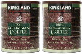 2 Pack Kirkland Signature 100% Colombian Coffee, Dark Roast, 3 Lbs Each - $72.27