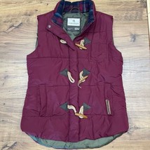 Legendary Whitetails Quilted Puffer Vest Womens S Maroon Hunting Full Zi... - $23.53
