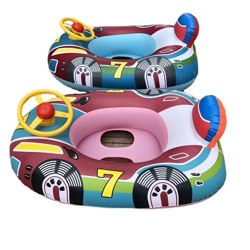 Inflatable Float Seat Baby Swimming Circle Car Shape Toddler Swim Ring - £14.91 GBP