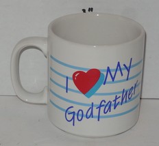 I Love My God Father Godfather Coffee Mug Cup By Russ Red Blue - $9.90