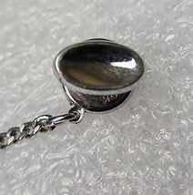 Vintage Hickok U.S.A. Silver Tone OVAL Concave Chrome Reflective Tie Tack - £6.97 GBP