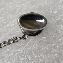 Vintage Hickok U.S.A. Silver Tone OVAL Concave Chrome Reflective Tie Tack - $8.73