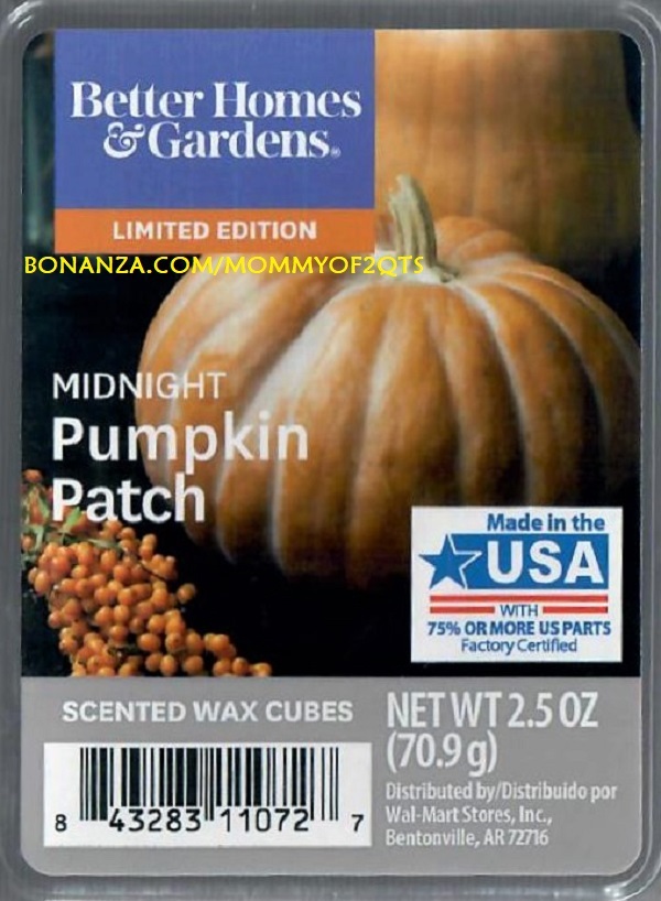 Primary image for Midnight Pumpkin Patch Better Homes and Gardens Scented Wax Cubes Tarts Melts