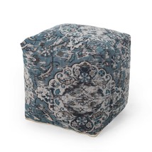 Anita Blue Square Pouf Ottoman Floor Cushion 16x16x16 - $1,480.57 MXN