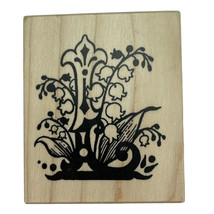 PSX Letter L Botanical Floral Monogram Initial Rubber Stamp F-1111 Vintage 1993 - £15.44 GBP