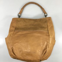 Liebeskind Berlin Tan Leather Cowhide Shoulder Tote Bucket Bag Braided Handle - £45.11 GBP