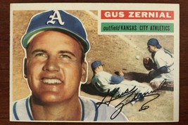 Vintage Baseball Card Topps 1956 #45 Gus Zernial Outfield Kansas City Athletics - £8.01 GBP