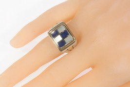 Asch Grossbart Sterling Silver 18k Gold Ring with Lapis &amp; MOP Size 11.25 - £227.59 GBP