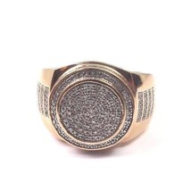 10k Rose Gold Men&#39;s Pave Set Diamond Ring - £459.54 GBP