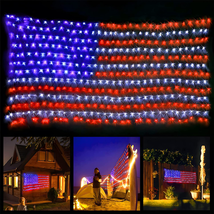 Led Flag Net Lights of the United States, Waterproof American Flag String Light  - £25.10 GBP