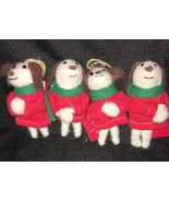 Target Wondershop 2019 Set Of 4 Dog Ornaments Red Sweaters Green Scarves - $30.17 CAD