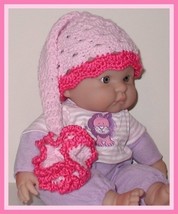 Pink Elf Hat, Elf Hat For Newborn Girls, Shades Of Pink Baby Hat, Pink S... - $15.00
