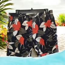 Tommy Hilfiger Men&#39;s Floral Chino Shorts Flat Front Cotton Size 36 Black... - $25.69