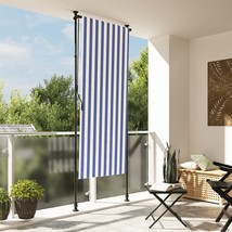 vidaXL Outdoor Roller Blind Blue and white - $131.72