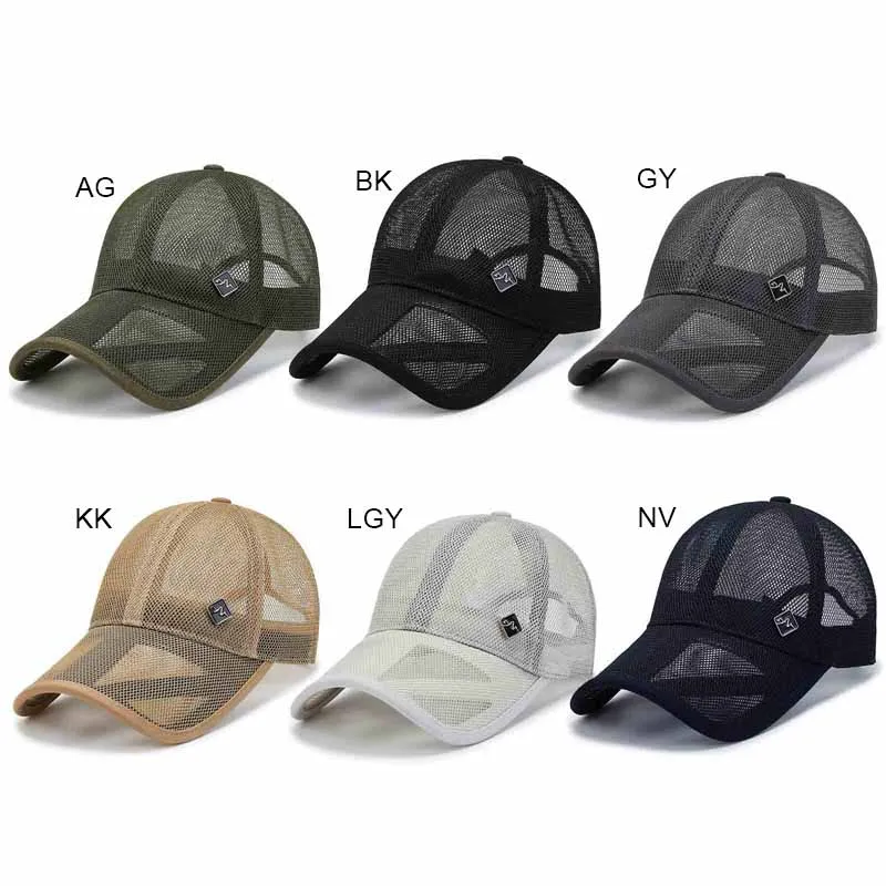 Summer Quick Dry Cool Breathable Full Mesh Sports Cap UV Sun Protection Mens - £6.37 GBP