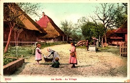 Vtg Postcard Switzerland -Im Dorfe Au Village - Dirt Road Street View - £2.61 GBP