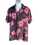 KENNINGTON LTD Men&#39;s Short Sleeve Button Down Rayon Floral Shirt Large NWT - $15.83