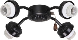 Kathy Ireland HOME 4-Light Arm Fitter f/ Ceiling Fan Light Fixture BBQ Black F44 - £76.64 GBP