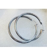 VINTAGE PAJ SOLID 14KT WHITE GOLD HOOP EARRINGS  5 GRAMS - $8,391.44 MXN