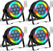 Led Stage Par Light, 70W Rgbw Uplighting With Mixed Strip By Remote, 4 Pack - $189.99