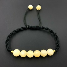 Natural Honey Calsite 8x8 mm Round Beads Handmade Thread Bracelet AB8-86 - £4.92 GBP