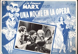 A Night at the Opera 12.5&quot;x17&quot; Lobby Card Marx Brothers Mexican - £38.76 GBP
