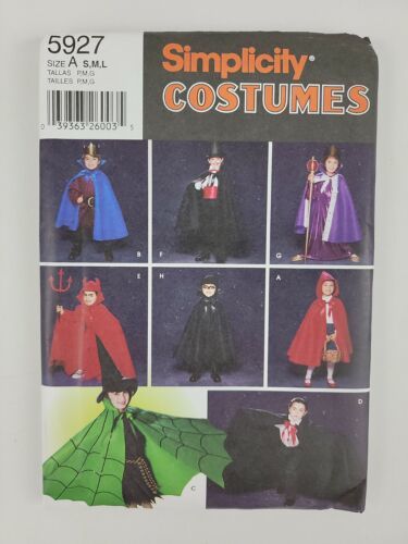 Simplicity Costumes Sewing Pattern 5927 Child Size S M L Cape Robe Headpiece FF - £4.69 GBP