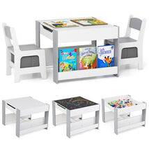 4 in 1 Kids Toddler Activity Table and Chairs Set with Reversible Tablet... - $152.69