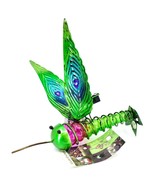 Painted Metal &amp; Glass Solar Powered Light Garden Decoration Hummingbird ... - £15.81 GBP