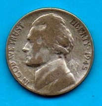 1945 S Jefferson Nickel  - Circulated - Light Wear - 35 % Silver - $1.99
