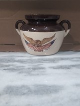 McCoy Pottery USA Spirit Of Seventy Six Bean Pot Cookie Jar Carved Eagle No Lid - £15.51 GBP