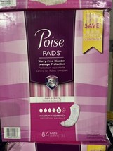 Poise Incontinence Pads #5 Maximum Absorbency Long Lenght Bladder 84 Count - £22.83 GBP