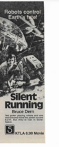 Silent Running Movie Ad Advertising KTLA 7x3 Bruce Dern Poker Robots Spa... - $9.70