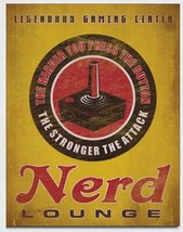 Nerd Lounge Video Gaming Game Funny Humor Retro Wall Decor Metal Tin Sign - $22.99