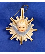 Vintage Starburst Angel Ornament 3x3&quot; Blue Wings White &amp; Gold Kurt Adler - $17.64 CAD